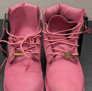 Timberland Mens Premium Waterproof Pink Boots Size 6.5